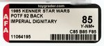 STAR WARS: POWER OF THE FORCE - IMPERIAL DIGNITARY 92 BACK AFA 85 Y-NM+.