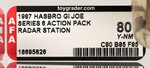 G.I. JOE: A REAL AMERICAN HERO - SERIES 6 ACTION PACK - RADAR STATION BACK AFA 80+ Y-NM.