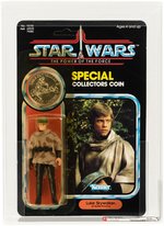 STAR WARS: THE POWER OF THE FORCE - LUKE SKYWALKER (BATTLE PONCHO) 92 BACK AFA 85 Y-NM+.