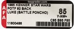 STAR WARS: THE POWER OF THE FORCE - LUKE SKYWALKER (BATTLE PONCHO) 92 BACK AFA 85 Y-NM+.