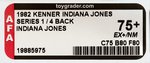 INDIANA JONES IN RAIDERS OF THE LOST ARK - INDIANA JONES SERIES 1/4 BACK AFA 75+ EX+/NM.