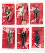 G.I. JOE - A REAL AMERICAN HERO" MAIL-AWAY RED BACK FILE CARD FIGURE LOT OF 6 FIGURES IN BAGS.