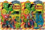 TOXIC CRUSADERS LOT OF FOUR OLD STORE STOCK FIGURES ON CARDS.