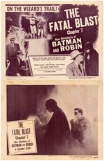 NEW ADVENTURES OF BATMAN AND ROBIN MOVIE SERIAL CHAPTER 7 LOBBY CARD SET.