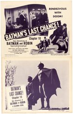 NEW ADVENTURES OF BATMAN AND ROBIN MOVIE SERIAL CHAPTER 10 LOBBY CARD SET.