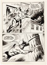 HERO-MAN COMPLETE COMIC BOOK STORY ORIGINAL ART INCLUDING PAINTED COVER BY ENRIC MARTIN.