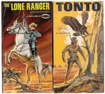 AURORA LONE RANGER AND HIS GREAT HORSE SILVER & TONTO FACTORY SEALED MODEL KIT PAIR IN BOXES.