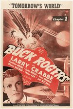 BUCK ROGERS CHAPTER 1 LINEN-MOUNTED MOVIE SERIAL ONE-SHEET POSTER.