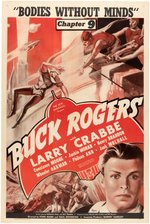 BUCK ROGERS CHAPTER 9 LINEN-MOUNTED MOVIE SERIAL ONE-SHEET POSTER.