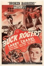 BUCK ROGERS CHAPTER 10 LINEN-MOUNTED MOVIE SERIAL ONE-SHEET POSTER.