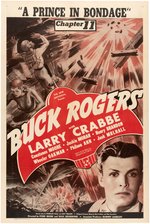 BUCK ROGERS CHAPTER 11 LINEN-MOUNTED MOVIE SERIAL ONE-SHEET POSTER.