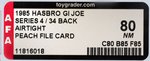 G.I. JOE: A REAL AMERICAN HERO - AIRTIGHT SERIES 4/34 BACK AFA 80 NM.