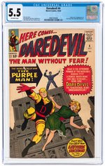 DAREDEVIL #4 OCTOBER 1964 CGC 5.5 FINE- (FIRST PURPLE MAN).