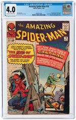 AMAZING SPIDER-MAN #18 NOVEMBER 1964 CGC 4.0 VG (FIRST NED LEEDS).