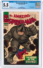 AMAZING SPIDER-MAN #41 OCTOBER 1966 CGC 5.5 FINE- (FIRST RHINO).