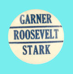 "ROOSEVELT GARNER STARK" MISSOURI COATTAIL 1936 BUTTON.