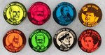 DOUGLASS, HAYWOOD, DEBS & MORE "1967 INDEPENDENT SOCIALIST" DAYGLO BUTTON SET (8).