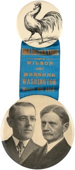 WILSON & MARSHALL OUTSTANDING 1913 "INAUGURATION" JUGATE BADGE.