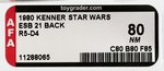 STAR WARS: THE EMPIRE STRIKES BACK R5-D4 21 BACK AFA 80 NM.