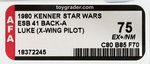 STAR WARS: THE EMPIRE STRIKES BACK - LUKE SKYWALKER (X-WING PILOT) 41 BACK-A AFA 75 EX+/NM.