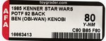 STAR WARS: POWER OF THE FORCE - BEN (OBI-WAN) KENOBI 92 BACK AFA 80 Y-NM.