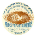 WHITEHEAD & HOAG CIRCA 1898 CELLULOID  CHARM ADVERTISING DIAMOND MERCHANT.