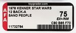 STAR WARS - SAND PEOPLE (TUSKEN RAIDER) 12 BACK-A AFA 75 EX+/NM.