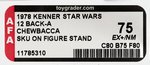 STAR WARS - CHEWBACCA 12 BACK-A AFA 75 EX+/NM (SKU ON FOOTER).