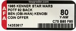 STAR WARS: POWER OF THE FORCE - BEN (OBI-WAN) KENOBI 92 BACK AFA 80 Y-NM.