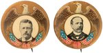 ROOSEVELT & PARKER AMERICAN FLAG, EAGLE MOTIF 1904 BUTTON PAIR.