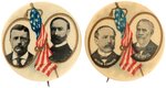 ROOSEVELT & PARKER PAIR OF FURLED FLAG JUGATE BUTTONS.