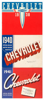 “CHEVROLET” 1938, 1940, 1941 CAR CATALOGUES.