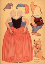 SNOW WHITE AND THE SEVEN DWARFS PAPER DOLLS LARGE FORMAT BOOK.