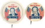 "FOR PRESIDENT EISENHOWER" AMERICAN FLAG MOTIF BUTTONS INC. RARE CELLO.