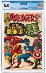 AVENGERS #10 NOVEMBER 1964 CGC 5.0 VG/FINE (FIRST IMMORTUS).