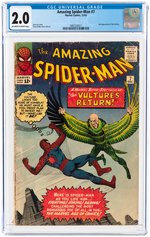 AMAZING SPIDER-MAN #7 DECEMBER 1963 CGC 2.0 GOOD.