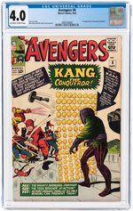 AVENGERS #8 SEPTEMBER 1964 CGC 4.0 VG (FIRST KANG THE CONQUEROR).