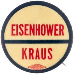 "EISENHOWER KRAUS" RARE COATTAIL BUTTON.