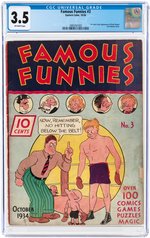 FAMOUS FUNNIES #3 OCTOBER 1934 CGC 3.5 VG- (BUCK ROGERS).