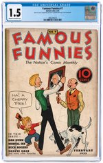 FAMOUS FUNNIES #7 FEBRUARY 1935 CGC 1.5 FAIR/GOOD.