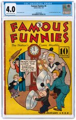 FAMOUS FUNNIES #6 JANUARY 1935 CGC 4.0 VG.