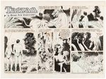 TARZAN 2000 SUNDAY PAGE ORIGINAL ART BY GRAY MORROW.