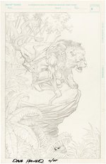 TARZAN ORIGINAL ART TRIO BY DAVE HOOVER.