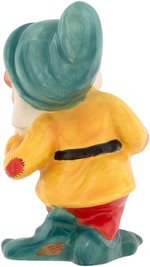 SNOW WHITE AND THE SEVEN DWARFS - BASHFUL LARGE SIZE ZACCAGNINI CERAMIC FIGURINE.