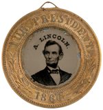 LINCOLN & JOHNSON BACK-TO-BACK 1864 BRASS SHELL FERROTYPE JUGATE.