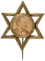 GARFIELD PORTRAIT IN SIX POINTED STAR BRASS SHELL BADGE.