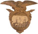 CLEVELAND & THURMAN "US" BRASS SHELL JUGATE BADGE.