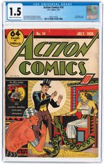 ACTION COMICS #14 JULY 1939 CGC 1.5 FAIR/GOOD.