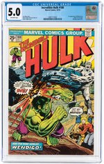 INCREDIBLE HULK #180 OCTOBER 1974 CGC 5.0 VG/FINE (FIRST WOLVERINE CAMEO).