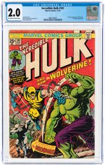 INCREDIBLE HULK #181 NOVEMBER 1974 CGC 2.0 GOOD (FIRST WOLVERINE).